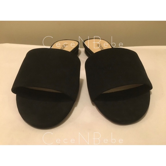 ❤️EU 37 - Block Heel Leather Nubuck Slide Mule AGENDA Sandals - Black - BNIB - Picture 7 of 9
